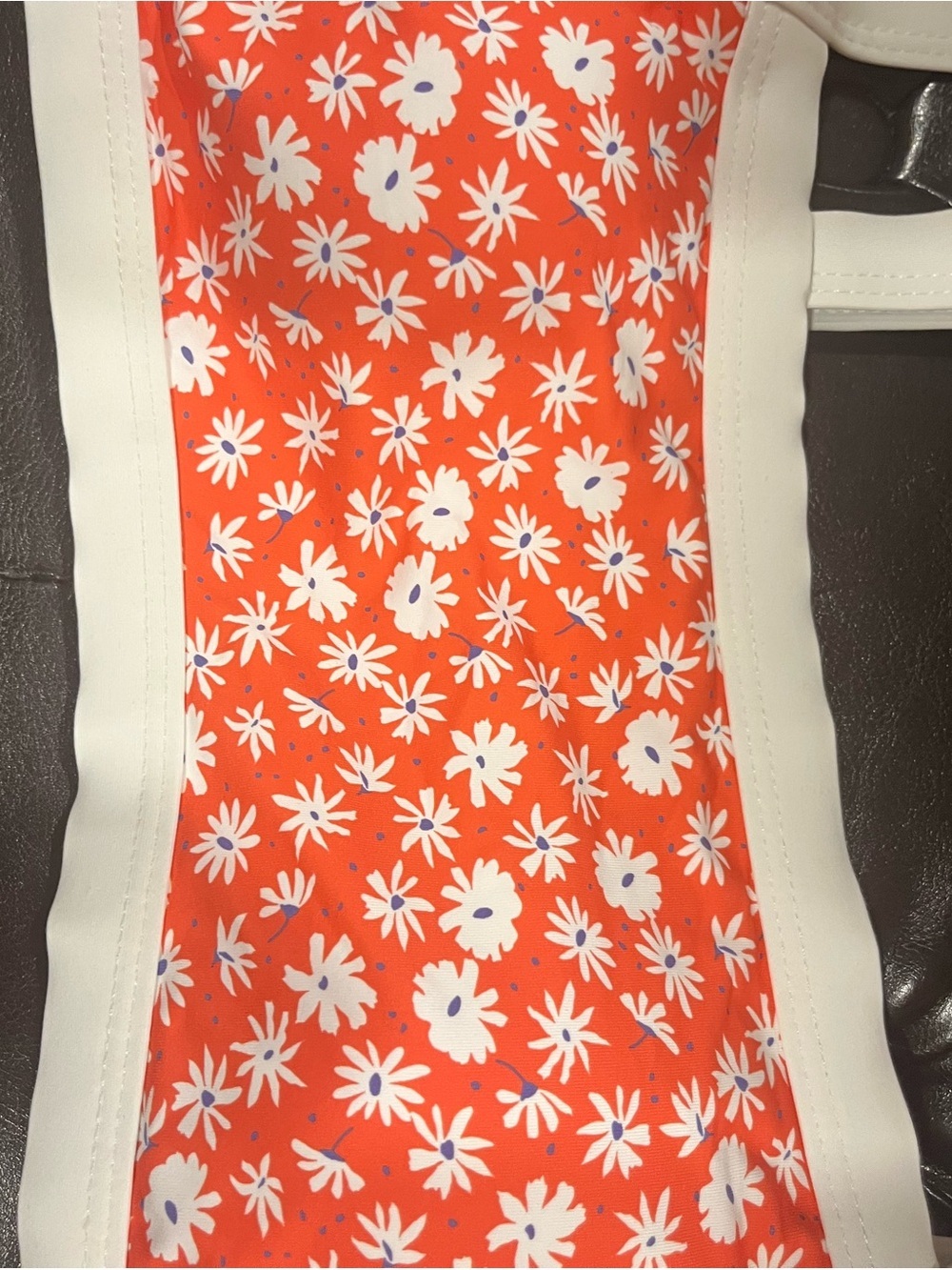 Dippin' Daisy's Orange and White Floral Bandeau Bikini Top - Picture 2 of 6